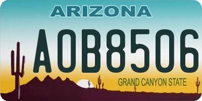 AZ license plate AOB8506