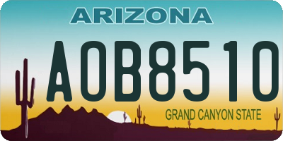 AZ license plate AOB8510