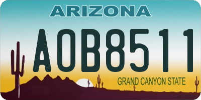 AZ license plate AOB8511