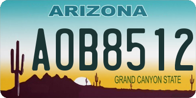 AZ license plate AOB8512