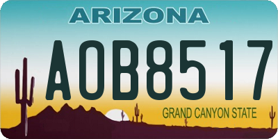 AZ license plate AOB8517