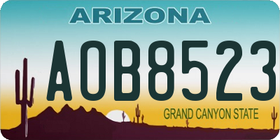 AZ license plate AOB8523