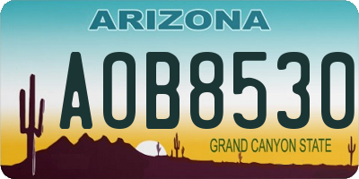 AZ license plate AOB8530