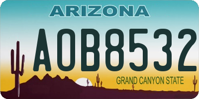 AZ license plate AOB8532