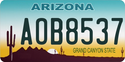 AZ license plate AOB8537