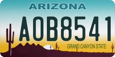 AZ license plate AOB8541