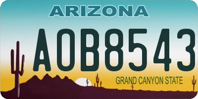AZ license plate AOB8543