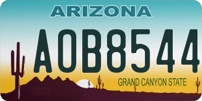 AZ license plate AOB8544