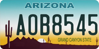 AZ license plate AOB8545
