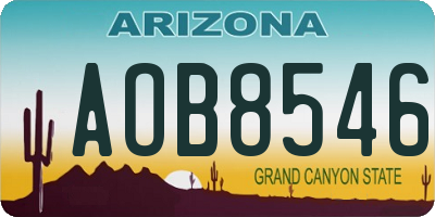AZ license plate AOB8546