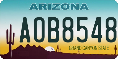 AZ license plate AOB8548