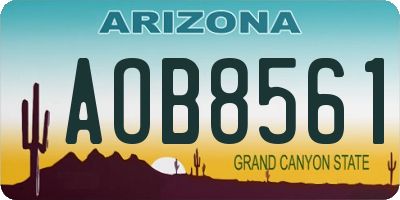 AZ license plate AOB8561