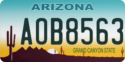 AZ license plate AOB8563