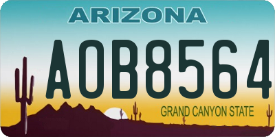 AZ license plate AOB8564