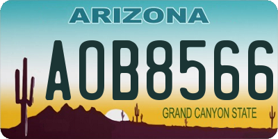 AZ license plate AOB8566