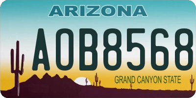 AZ license plate AOB8568
