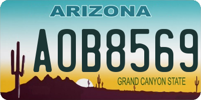 AZ license plate AOB8569
