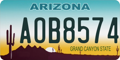AZ license plate AOB8574
