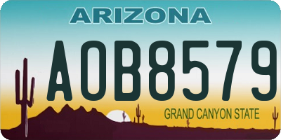AZ license plate AOB8579