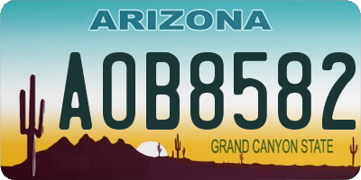 AZ license plate AOB8582