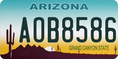 AZ license plate AOB8586