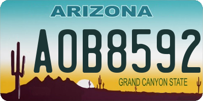 AZ license plate AOB8592