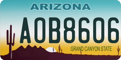 AZ license plate AOB8606