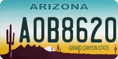 AZ license plate AOB8620