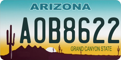 AZ license plate AOB8622