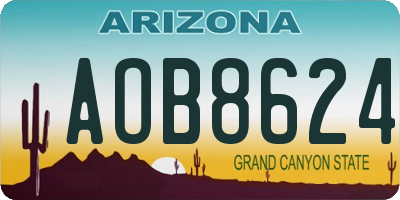 AZ license plate AOB8624