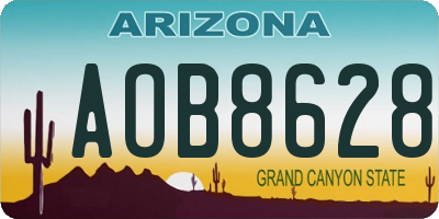 AZ license plate AOB8628