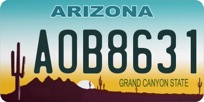 AZ license plate AOB8631