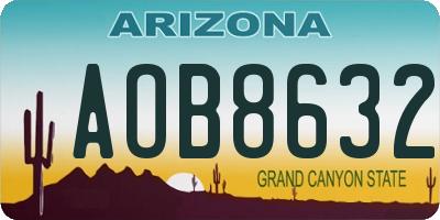 AZ license plate AOB8632