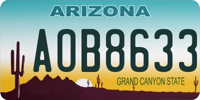 AZ license plate AOB8633