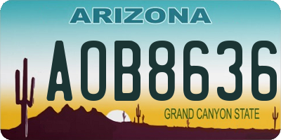 AZ license plate AOB8636