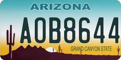 AZ license plate AOB8644