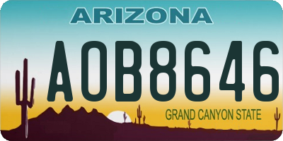 AZ license plate AOB8646