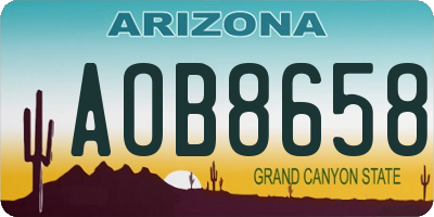 AZ license plate AOB8658