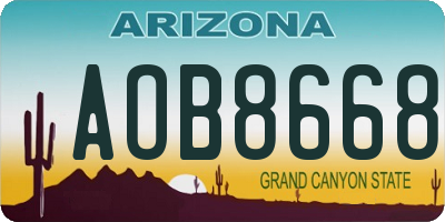 AZ license plate AOB8668
