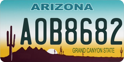 AZ license plate AOB8682