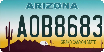 AZ license plate AOB8683