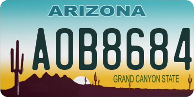 AZ license plate AOB8684
