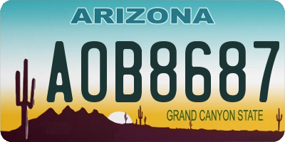 AZ license plate AOB8687