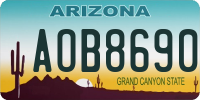 AZ license plate AOB8690
