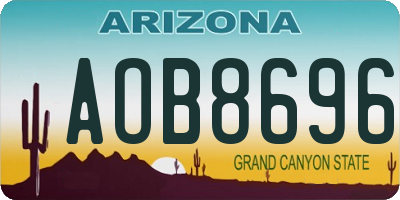 AZ license plate AOB8696