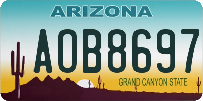 AZ license plate AOB8697
