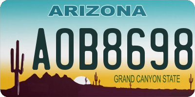 AZ license plate AOB8698