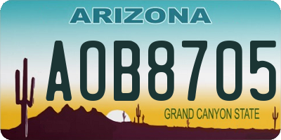 AZ license plate AOB8705
