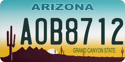 AZ license plate AOB8712