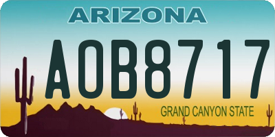 AZ license plate AOB8717
